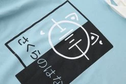 Japanese Musical Note Printed Color Block Hoodie -Kawaii Fashion Shop Kpop Harajuku Cute Cat Hoodies Women Casual Clothes Japanese Kawaii Graphic Pullover Mori Girl Lovely Anime 5