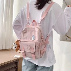 Kawaii Kpop Mini Backpack -Kawaii Fashion Shop Kpop Mini Backpack Kawaii Women Shoulder Bag Multi Function Teenage Girls Canvas Tote SchoolBag Stylish Fashion 3