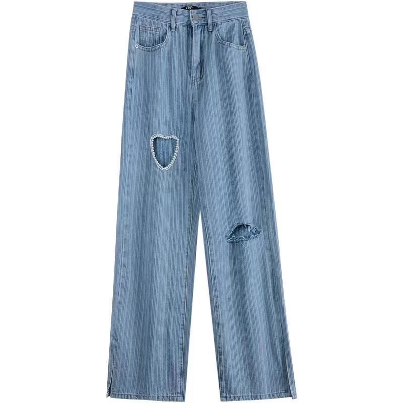 Kawaii Cutout Beaded Denim Pants 7 Kawaii Cutout Beaded Denim Pants - Image 5