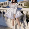 Kawaii Lace Up Gothic Puff Sweet Dress