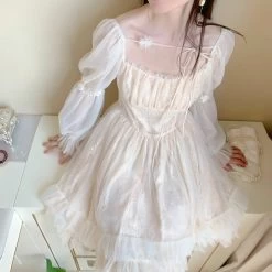 Kawaii Lolita Piece Dress -Kawaii Fashion Shop Lolita Kawaii Dress Women Casual Long Sleeve Vintage Y2k Mini Dress Female Japanese Style One Piece 3 scaled 1