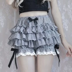 Kawaii Lolita Maid Ruffle Shorts -Kawaii Fashion Shop Lolita Maid Ruffle Shorts for Women Girls Cotton Pants Bloomers Kawaii Cute Safe Short Pants 1
