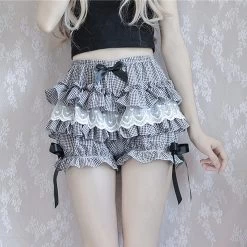 Kawaii Lolita Maid Ruffle Shorts -Kawaii Fashion Shop Lolita Maid Ruffle Shorts for Women Girls Cotton Pants Bloomers Kawaii Cute Safe Short Pants 3
