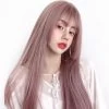 Lolita Pink Long Straight Wig 1 Lolita Pink Long Straight Wig -Kawaii Fashion Shop Lolita Pink Long Straight Wig 2