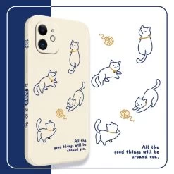 Lovely Cartoon Cat IPhone Case 12 Lovely Cartoon Cat IPhone Case -Kawaii Fashion Shop Lovely Cat Phone Case For iPhone 13 12 Pro Max 11 X XS XR XSMAX SE2020 4