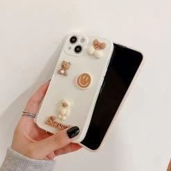 Kawaii Candy Color 3D Bear IPhone Case -Kawaii Fashion Shop Luxury Candy Color 3D Rabbit Bear Phone Case For iPhone 13 Mini 12 11 Pro Max 2