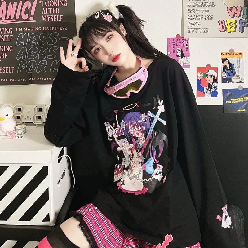 Harajuku Menhera Succubus Crewneck 7 Harajuku Menhera Succubus Crewneck - Image 5