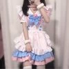 Cute Maid Uniform Dress -Kawaii Fashion Shop Maid Costume Cute Plus Size 2XL 3XL 4XL Pink And Blue Dress For Women Plus Size