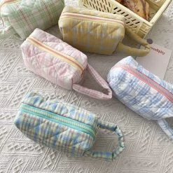 Tulip Flower Cosmetic Bag Pouch 10 Tulip Flower Cosmetic Bag Pouch -Kawaii Fashion Shop Makeup Bag Candy Color Storage Bag Cute Soft Cute Then Hand in Hand to Carry Bag 2