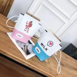 Kawaii Japanese Milk Shoulder Bag 12 Kawaii Japanese Milk Shoulder Bag -Kawaii Fashion Shop Milk Orange Box Printing Shoulder Bag for Women Girls Fruits Banana Small Messenger Crossbody Bag Mini 4