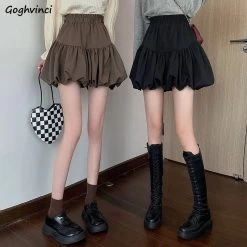 Korean Fashion High-waisted Ruffles Pleated Skirt 9 Korean Fashion High-waisted Ruffles Pleated Skirt -Kawaii Fashion Shop Mini Skirts Women Folds Design Ball Gown Sweet Autumn Clothes Harajuku BF Elastic Waist College Simple 1