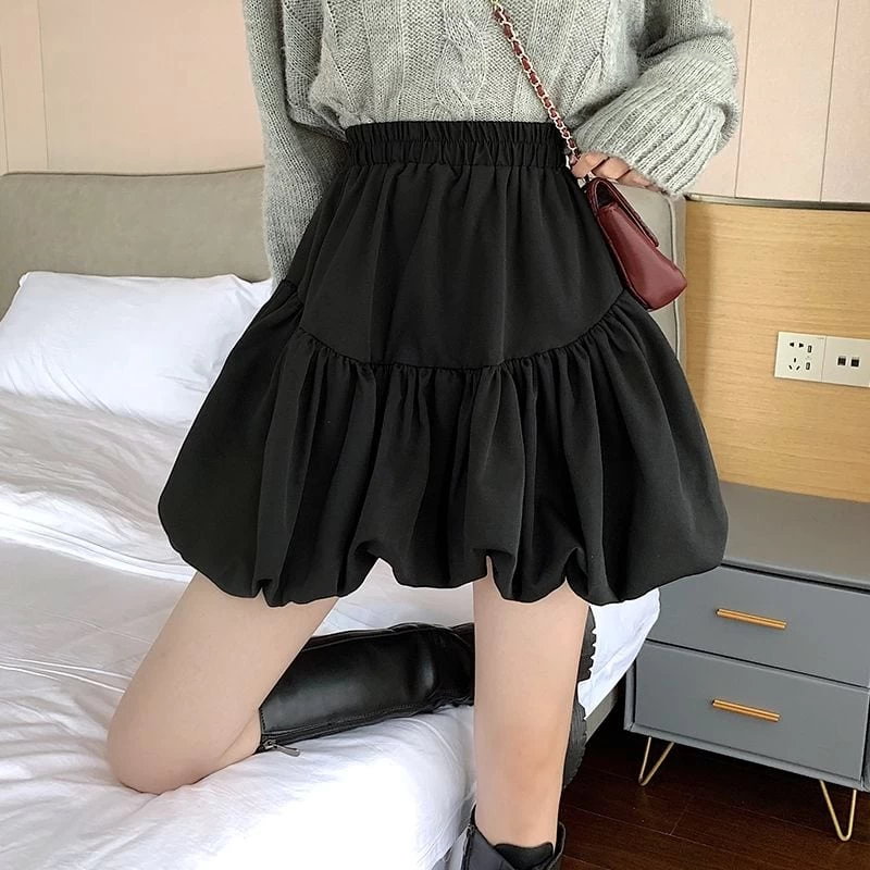 Korean Fashion High-waisted Ruffles Pleated Skirt 6 Korean Fashion High-waisted Ruffles Pleated Skirt - Image 4