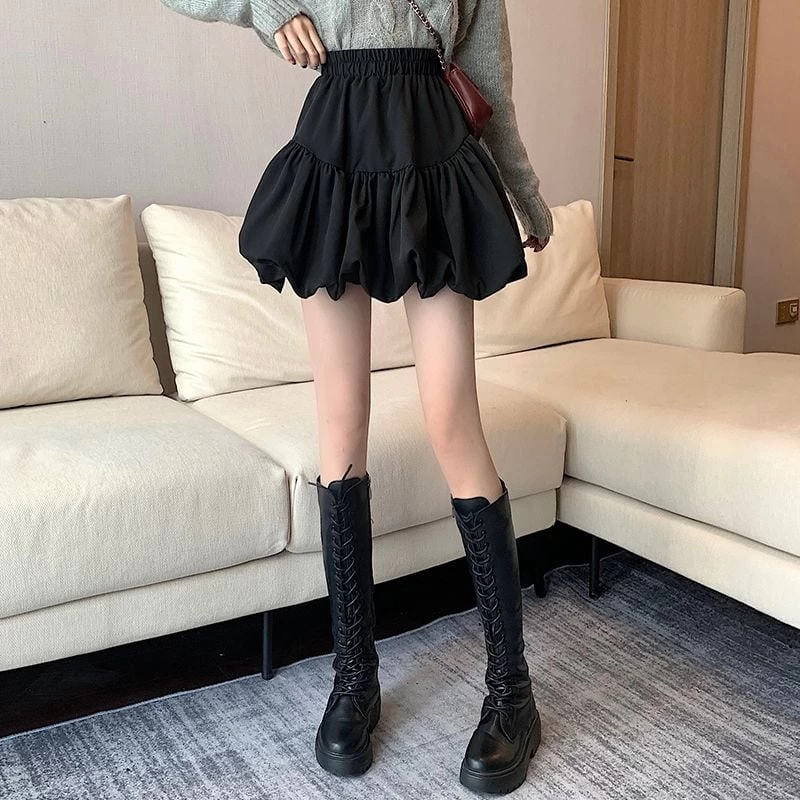 Korean Fashion High-waisted Ruffles Pleated Skirt 7 Korean Fashion High-waisted Ruffles Pleated Skirt - Image 5