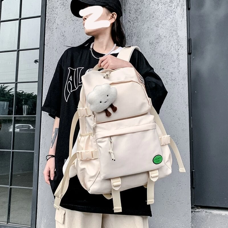 Kawaii Multi-pocket Nylon Backpack 6 Kawaii Multi-pocket Nylon Backpack - Image 4