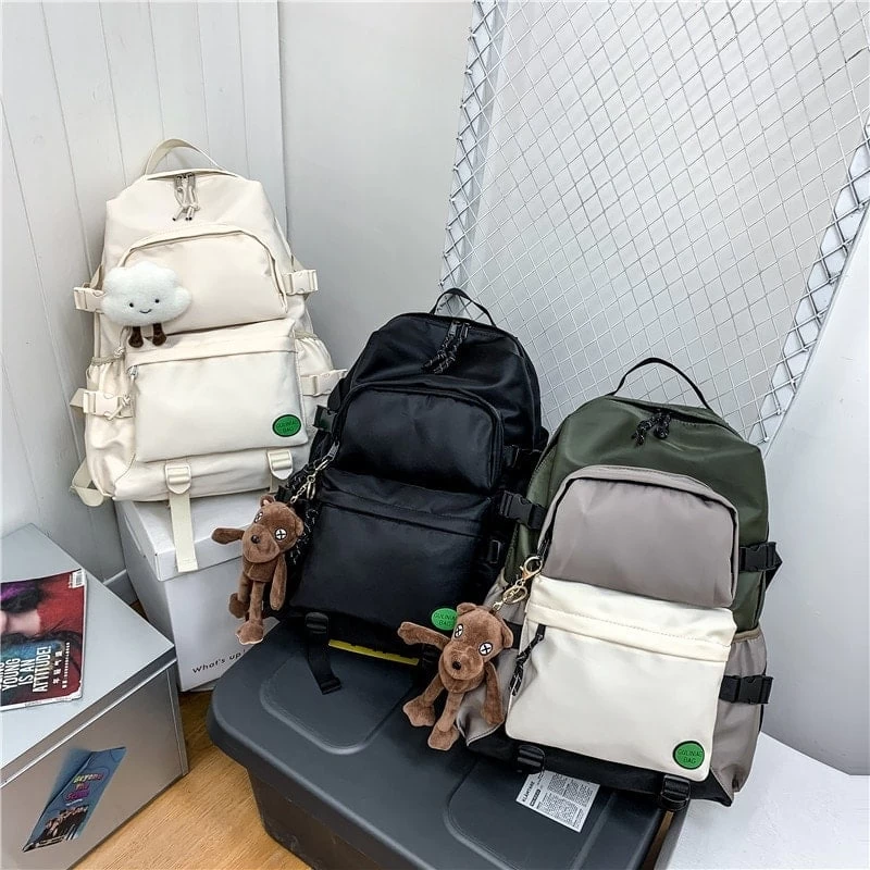 Kawaii Multi-pocket Nylon Backpack 7 Kawaii Multi-pocket Nylon Backpack - Image 5