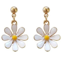 Small Daisy Flower Earrings -Kawaii Fashion Shop Needle Japan Korea Simple Temperament Aesthetic Flower Shape Earrings Fashion Versatile Metal Earrings 4