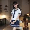 Japanese School Girls Uniform Set -Kawaii Fashion Shop New 2018 Hot Japanese School Uniform Girls Korean Uniform School Wear Summer White Navy Shirt Skirt
