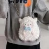 Jelly Bean Lamb Chain Bag 2 Jelly Bean Lamb Chain Bag -Kawaii Fashion Shop New 22cm Sheep Cartoon Stuffed Animal Plush Backpack Fashion Phone Coin Chain School Bag Toy For