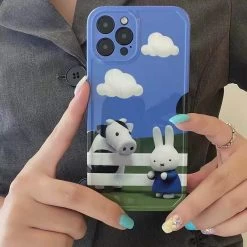 Cute Cow Rabbit Cloud IPhone Case