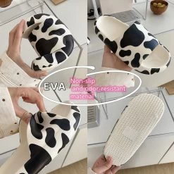 Kawaii Cute Cow Sandals 10 Kawaii Cute Cow Sandals -Kawaii Fashion Shop New Couple Cute Cow Sandals Thick soled Anti skid Indoor and Outdoor Slippers Deodorant and Moisture 3