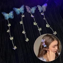 Elegant Fairy Butterfly Tassel Hair Clip -Kawaii Fashion Shop New Elegant Fairy Butterfly Tassel Hair Clip Hairpin Women Girl Retro Duckbill Headpiece Fashion Jewelry Gift 3