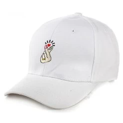 Korean Heart Cap -Kawaii Fashion Shop New Fashion Korean Version Of Snapback Love Gestures Finger Embroider Baseball Cap Flipper Little Heart Hip 1