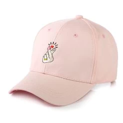 Korean Heart Cap -Kawaii Fashion Shop New Fashion Korean Version Of Snapback Love Gestures Finger Embroider Baseball Cap Flipper Little Heart Hip 2