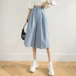 Kawaii Plicated Wide-leg Cropped Pants 10 Kawaii Plicated Wide-leg Cropped Pants -Kawaii Fashion Shop New Japan Style Women Wide Leg Pants Female Fashion High waisted Pleated Loose Trousers Ladies Spring 2