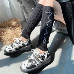 Japanese Lolita Cosplay Heap Heap Socks -Kawaii Fashion Shop New Japanese Lolita Sweet Girl Furry Leg Warmers Knitted Foot Cover Women Autumn Winter Fashion Socks 3