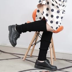 Japanese Lolita Sweet Girl Knit Socks -Kawaii Fashion Shop New Japanese Lolita Sweet Girl Leg Warmer Knit Socks Wool Ball Knitted Foot Cover Cosplay Women 3