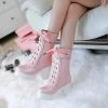 Kawaii High Heel Martin Boots -Kawaii Fashion Shop New Japanese sweet Platform Short Boots Lolita boots Rough heel High heeled Korean Harajuku Style Heavy