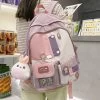Simple Solid Color Teenage Girl Backpack 1 Simple Solid Color Teenage Girl Backpack -Kawaii Fashion Shop New Simple Fashion Bag Teenage Girl Backpack Solid Color College Student Schoolbag Large Capacity Canvas Washing