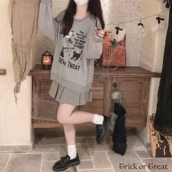 Halloween Trick Or Treat Crewneck Hoodie -Kawaii Fashion Shop O1CN010Kp3gH1mHzJc3jJ8i 320014930