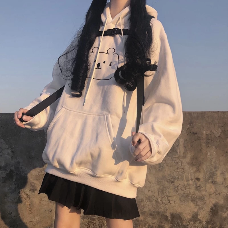 Kawaii Oversize Embroidered Cartoon Bear Hoodie 4 Kawaii Oversize Embroidered Cartoon Bear Hoodie - Image 2