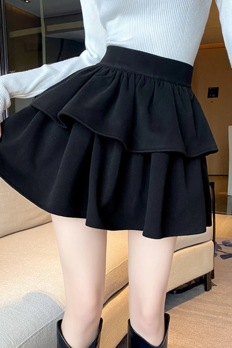 Aesthetic Black Rose Layered Mini Skirt 5 Aesthetic Black Rose Layered Mini Skirt - Image 3