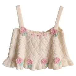 Japanese Sweet Knit Tulip Fairy Crop Top 12 Japanese Sweet Knit Tulip Fairy Crop Top -Kawaii Fashion Shop O1CN016n9IOo1V3vjCTSy5u 2883492598