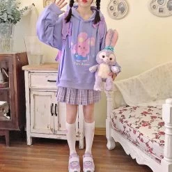 Kawaii Japanese Cute Rabbit Purple Hoodie -Kawaii Fashion Shop O1CN017pxOZ11j9KynSyXaK 2208179544505
