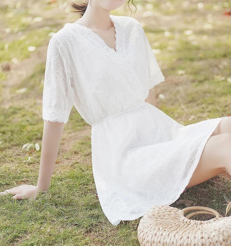 Summer Girl V-neck Lace Fairy Dress 3 Summer Girl V-neck Lace Fairy Dress