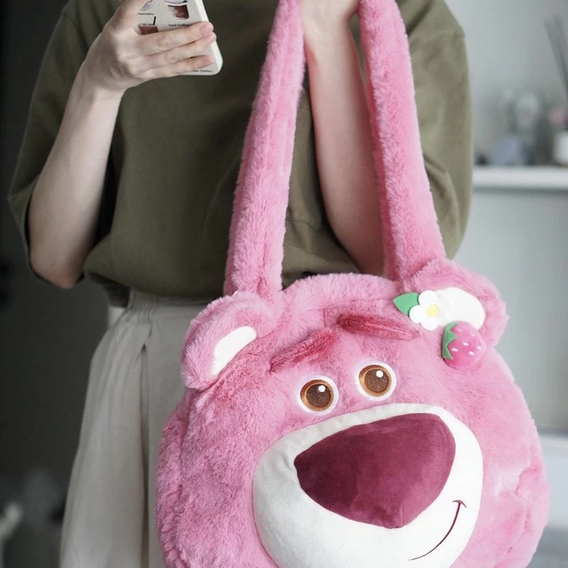 Kawaii Large-capacity Pink Bear Plush Shoulder Bag 4 Kawaii Large-capacity Pink Bear Plush Shoulder Bag - Image 2