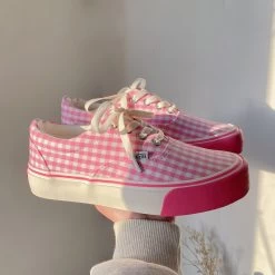 Ulzzang Style Pink Sakura Polka Dot Canvas Shoes -Kawaii Fashion Shop O1CN01DB8A3t2GyWd8i0TQ2 2887439084