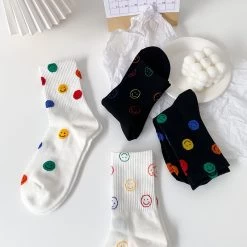 Japanese Cute Colorful Smiley Mid-tube Socks -Kawaii Fashion Shop O1CN01DBGwp325S2ftlzluu 924827524