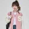 College Style Girl Hit Color Baseball Uniform Jacket 1 College Style Girl Hit Color Baseball Uniform Jacket -Kawaii Fashion Shop O1CN01DRCLYJ23pk2uqfm5e 3191337305