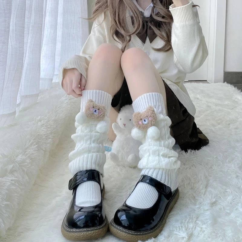 Kawaii Cute 3D Bear Lolita Knitted Socks 3 Kawaii Cute 3D Bear Lolita Knitted Socks