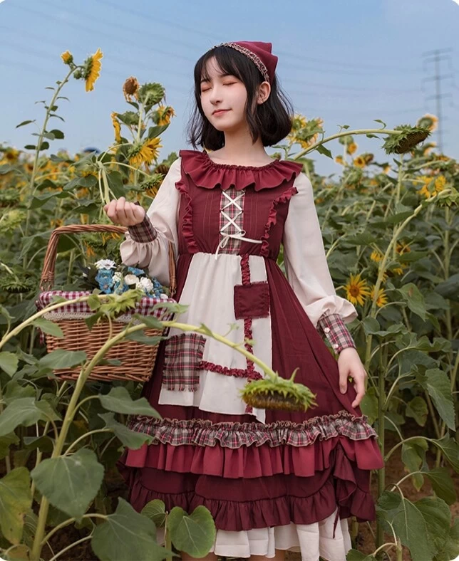 Pastoral Style Little Red Riding Hood Lolita Dress Suit 8 Pastoral Style Little Red Riding Hood Lolita Dress Suit - Image 6