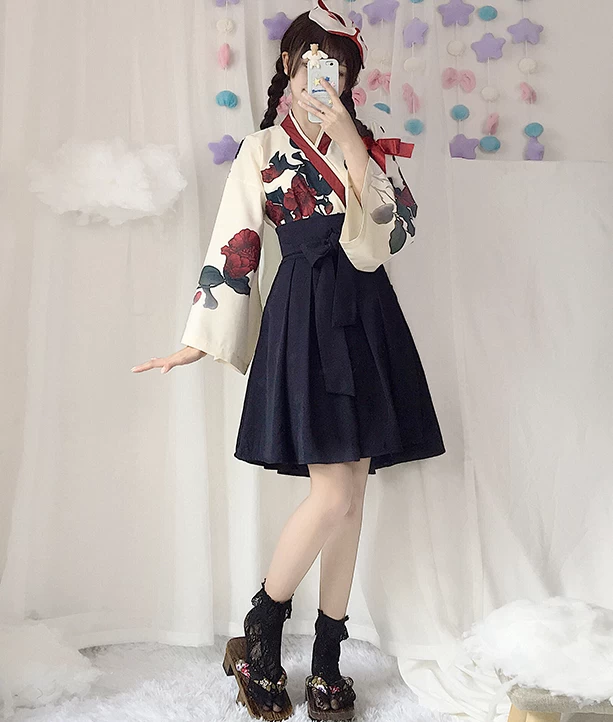 Japanese Original Style Kimono Long Dress Set 4 Japanese Original Style Kimono Long Dress Set - Image 2