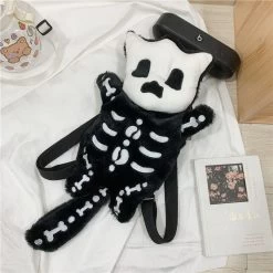 Funny Halloween Black Goblin Skull Plush Backpack -Kawaii Fashion Shop O1CN01FAvK4B1bPLwmGBJnQ 2641453457