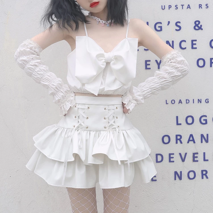 PU Leather High Waist Tiered Skirt 6 PU Leather High Waist Tiered Skirt - Image 4