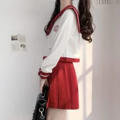 Japanese Red JK Sailor Suit Skirt Set -Kawaii Fashion Shop O1CN01HO31RZ2GWaQe3mQAT 755829023