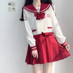 Japanese Red JK Sailor Suit Skirt Set -Kawaii Fashion Shop O1CN01HsVibc2GWaQYgM2uH 755829023