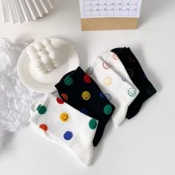 Japanese Cute Colorful Smiley Mid-tube Socks -Kawaii Fashion Shop O1CN01Hz4F9I25S2fngee1j 924827524
